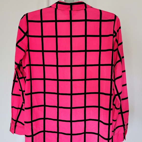 Hot Pink Barbie Inspo - Loft - Large Button Up Blouse - Picture 2 of 3